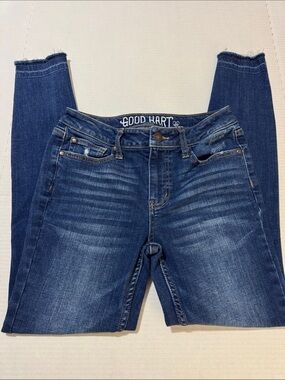 Good Hart Women's Dark Blue Slim Ankle Jeans 113